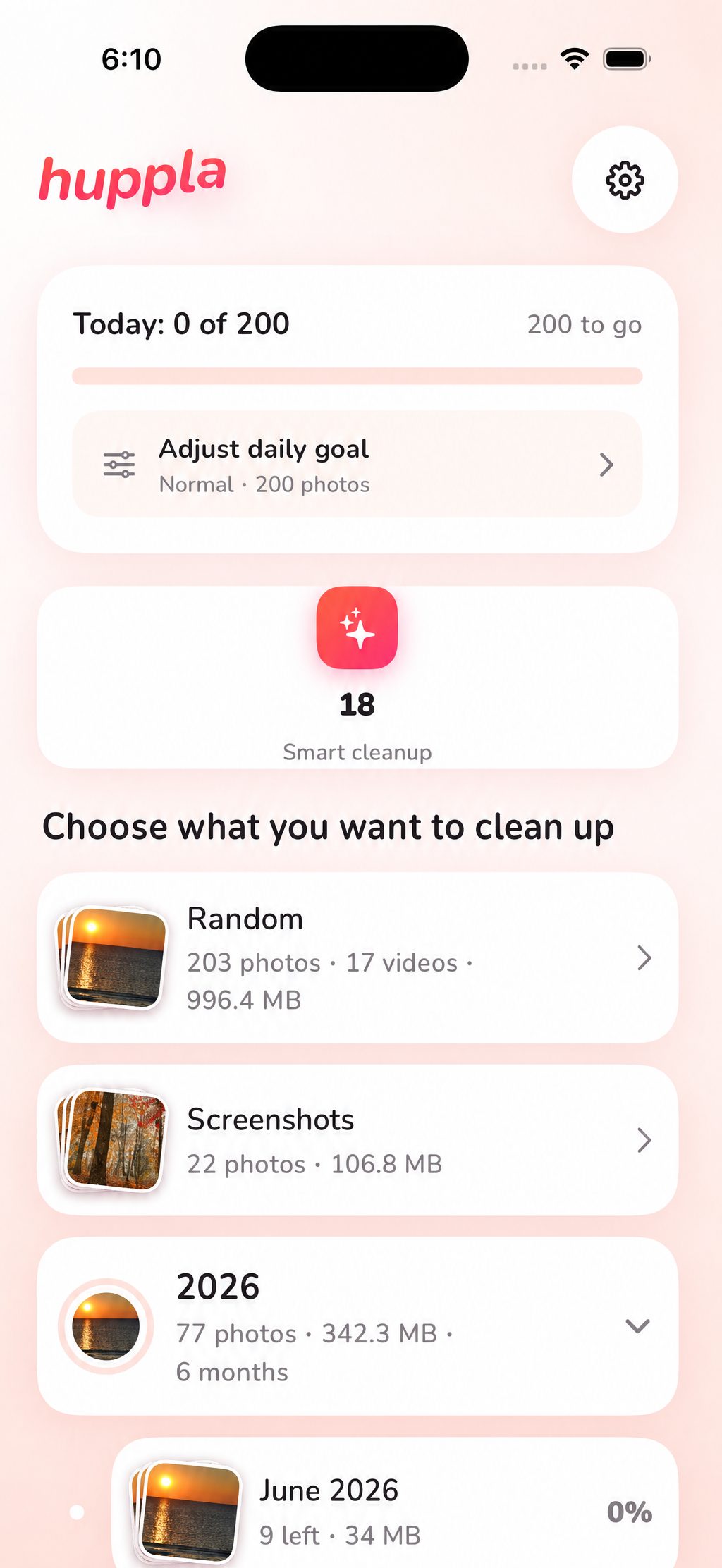 Huppla on iPhone