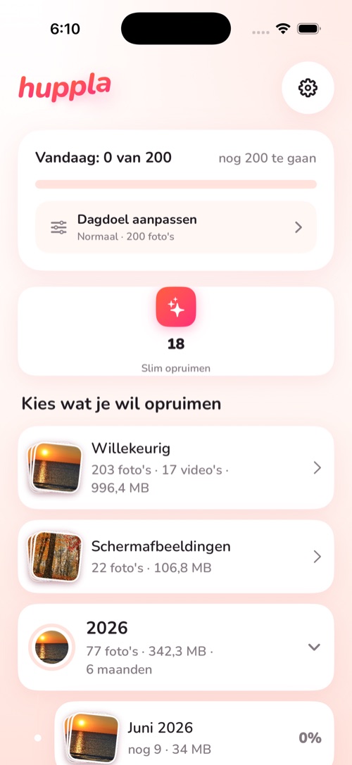 Huppla op iPhone