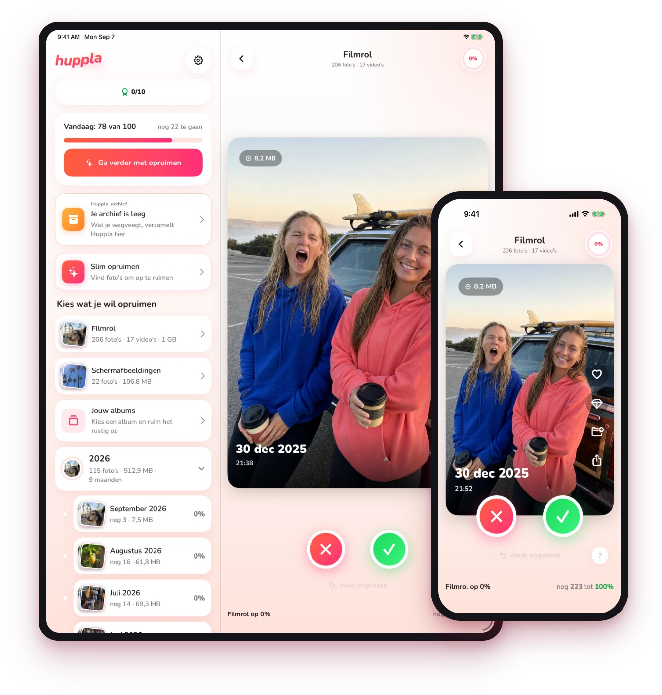 Huppla op iPhone en iPad