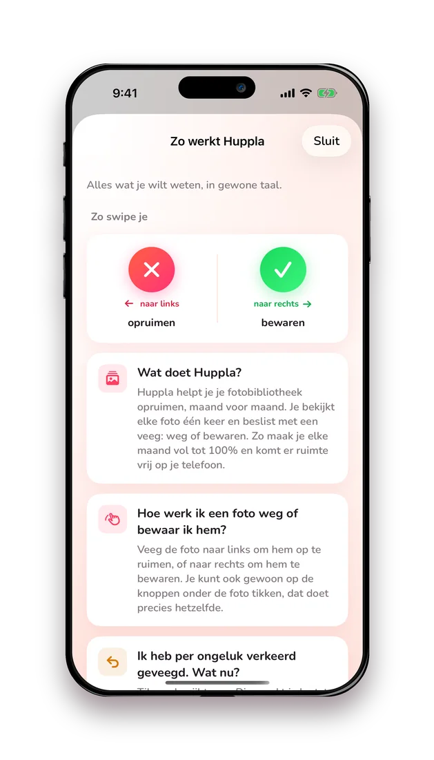 Uitlegscherm Zo werkt Huppla